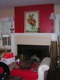CHAISE, LAMPS, ART