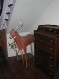 FOLK ART DEER, CHEST OF DRAWERS