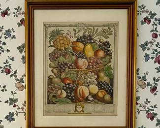 ANTIQUE TWELVE MONTHS OF FRUIT ROBERT FURBER LITHOGRAPH