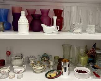 VASES, MILK GLASS
