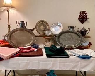 VINTAGE SILVERPLATE , PLACEMATS/NAPKINS