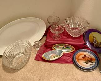 LEADED CRYSTAL BOWLS, VINTAGE JAPAN LUSTREWARE