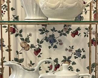 JOHNSON BROS SNOWHITE REGENCY PITCHER, GODINGER PITCHER, IRONSTONE PITCHER