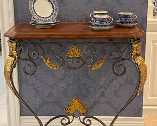 RUSSIAN IMPERIAL LOMONOSOV PORCELAIN SNACK SETS, ACCENT TABLE