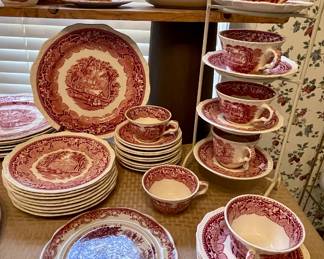MASON’S VISTA RED IRONSTONE TRANSFERWARE CHINA SET