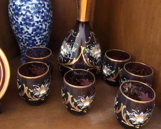 Barbini Murano Decanter and Glasses