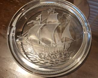 Etched Ship Ashtray 