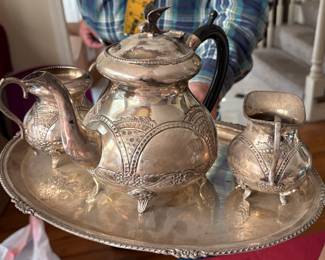 Sterling silver tea set