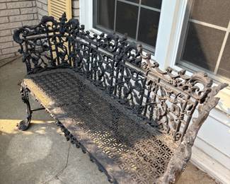 The other vintage cast iron bench