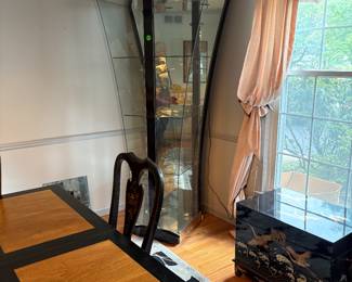 7 ft. tall contemporary lighted glass display cabinet
