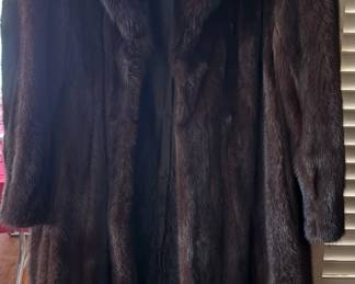 Full length mink coat with sable collar