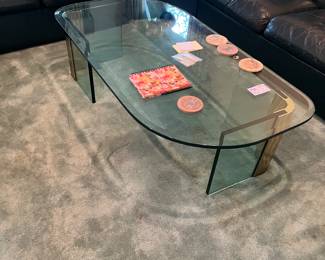 Pace Collection Brass and Glass Coffee Table 1970s