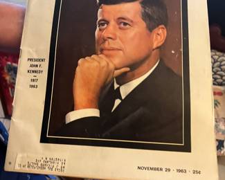 Vintage Life Magazine, Nov 29, 1963. Features President Kennedy 