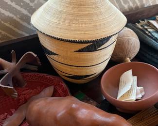 African Tutsi Woven Wicker Basket