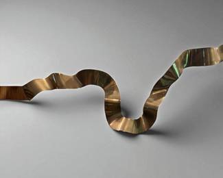 Silas Seandel Ribbon Wall Sculpture 1980's in Bronze
