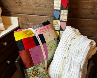 Vintage quilts and bed spreads 