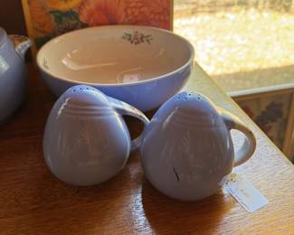Halls pottery salt and pepper 