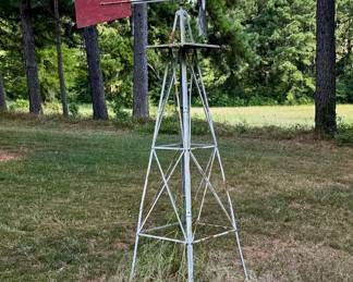 Vintage outdoor metal windmill