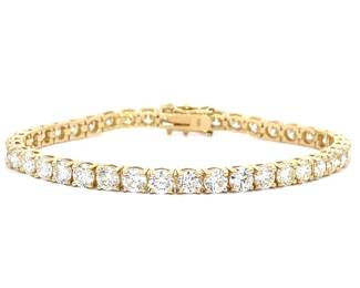 Gorgeous 12.34 Carat Natural Diamond Tennis Bracelet in 14K Yellow Gold
