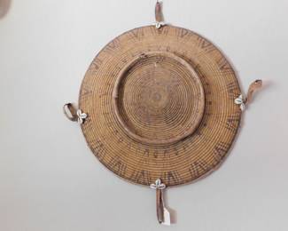 Antique Ethiopian Leather trimmed Harari Basket
