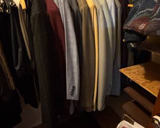 Dozens of suits, hundreds of dress shirts, 300+ ties, so many nice clothes I will note sizes tomorrow 