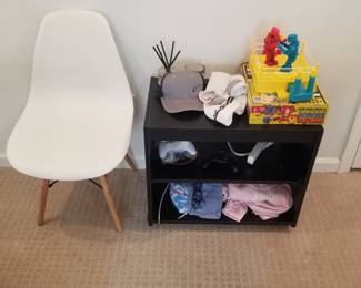 Contemporary chair - four available; cubby shelf