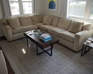 Raymour & Flanigan L-shaped sofa in a neutral tan