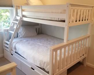 Twin over full bunk bed set with trundle bed