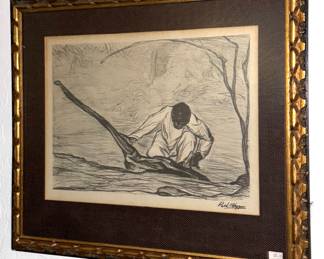 Vintage Mexican Modern Lithograph 