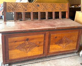 Storage bench NM hand carved