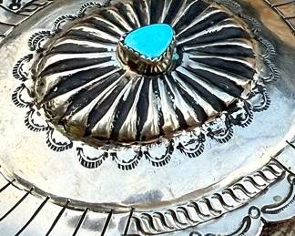 Detail of Turquoise Sterling Buckle