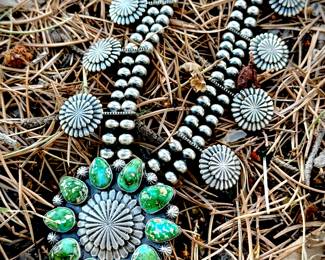 Tom Lewis Navajo Artist Sonoran Turquoise Necklace 