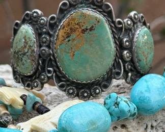 Stunning Green Turquoise Bracelet 