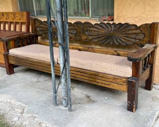 Hand Carved Mr Ortega sofa Bench 