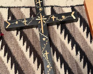 Navajo Rug and Cross