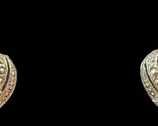 Russian Sterling Silver Heart Earrings