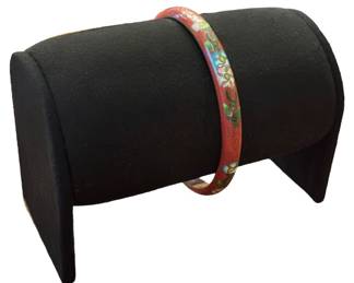 Red Floral Cloisonne Enamel Bangle