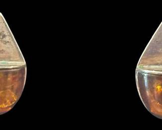 Sterling Silver Amber Earrings