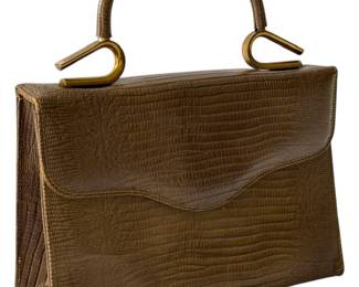 Triangel Brown Alligator Leather Handbag