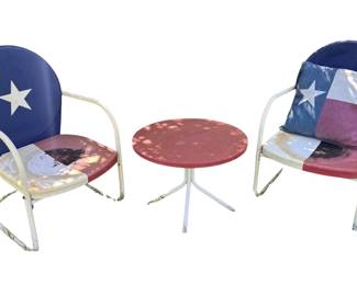Texas Flag Themed Outdoor Furniture Set