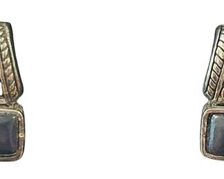 Russian Sterling Silver Onyx Earrings