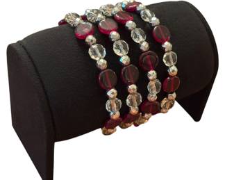 Red Clear Spiral Cord Bracelet