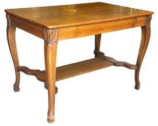 Antique Solid Oak Table with Drawer