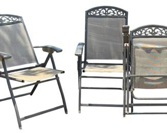 3 Folding Adjustable Back Outdoor Chairs