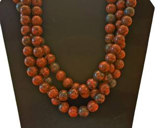 Red Jasper Silver 3 Cord Necklace