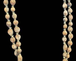 2 Cord Shell Stone Costume Necklace