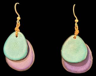Dual Tone Blue Costume Earring