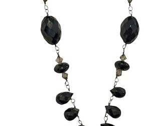Plastic Black Bead Costume Necklace Set