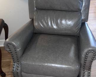 Gray Leather Recliner Chair