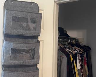 Lots of men's and women's clothing, shoes, bags, purses, and luggage!